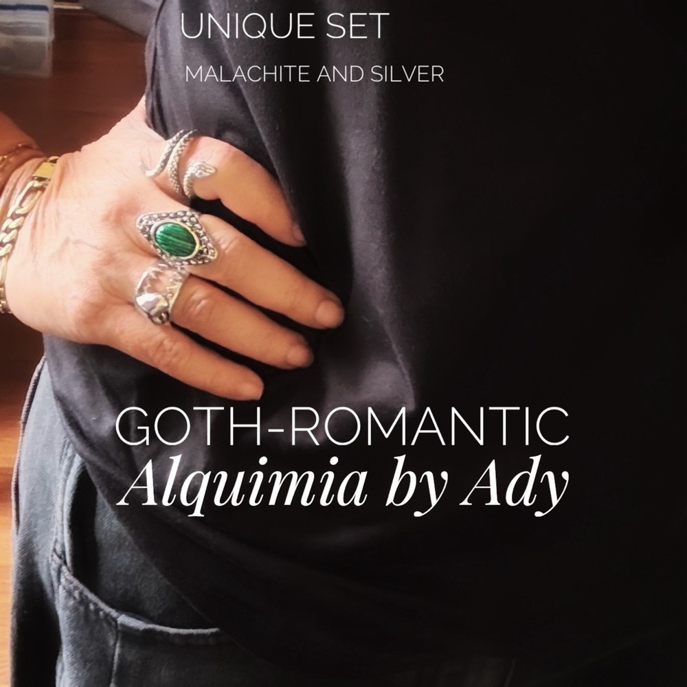 Handmade Gothic Ring Set • Protection + Passion + Transformation